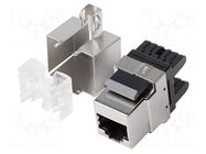 RJ45 module; silver; Cat: 5e; on cable; RJ45 socket; -10÷60°C; 57V LANBERG