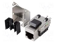 RJ45 module; silver; Cat: 5e; on cable; RJ45 socket; -10÷60°C; 36V LANBERG