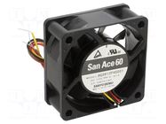 Fan: DC; axial; 12VDC; 60x60x25mm; 84m3/h; 53dBA; ball; 11000rpm SANYO DENKI