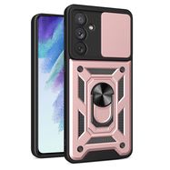 Hybrid Armor Camshield case for Samsung Galaxy A54 5G armored case with camera cover pink, Hurtel