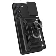 Hybrid Armor Camshield case for Samsung Galaxy S23 armored case with camera cover blue, Hurtel