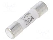Fuse: fuse; 20A; 500VAC; time-lag; ceramic,cylindrical; 5x20mm BEL FUSE