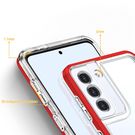 Clear 3in1 case for Samsung Galaxy S23 silicone cover with frame red, Hurtel