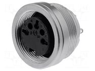 Connector: M16; socket; female; PIN: 3; 5A; 300V; C091D; soldering AMPHENOL