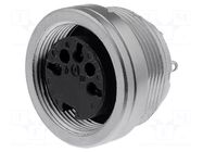 Connector: M16; socket; female; PIN: 3; 5A; 300V; C091D; soldering AMPHENOL