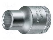 Socket; 12-angles,socket spanner; 21mm; 1/2"; tool steel GEDORE