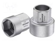 Socket; 6-angles,socket spanner; 21mm; 18.9mm; Plating: chromium GEDORE