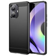 Carbon Case case for Realme 10 Pro flexible silicone carbon cover black, Hurtel