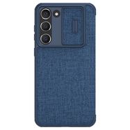 Nillkin Qin Cloth Pro Case Case for Samsung Galaxy S23+ Cover with Flip Camera Protector Blue, Nillkin