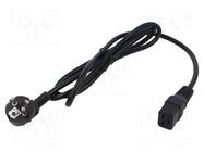 Cable; 3x1.5mm2; CEE 7/7 (E/F) plug angled,IEC C19 female; PVC POS