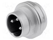 Connector: M16; socket; male; PIN: 3; 5A; 300V; C091D; soldering AMPHENOL