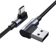 Ugreen 90° angled cable USB C - USB 2.0 480Mbps 3A 3m black (US176), Ugreen