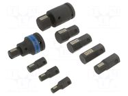 Wrench-set; socket spanner,impact; 3/4"; 11pcs. KING TONY