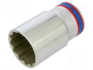 Socket; 12-angles,socket spanner; 36mm; 1/2"; long KING TONY