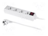 Extension lead; 3x1mm2; 5m; Sockets no: 4; PVC; white; Schuko; 10A PLASTROL