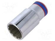 Socket; 12-angles,socket spanner; 28mm; 1/2"; long KING TONY