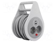 Extension lead; 3x1mm2; 10m; PVC; white; Sockets no: 4; Schuko; 10A PLASTROL