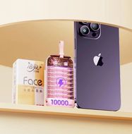 Joyroom mini powerbank 10000mAh Colorful Series 22.5W with 2 built-in USB C and Lightning cables pink (JR-L012), Joyroom