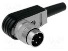Connector: M16; plug; male; soldering; for cable; PIN: 3; 5A; 300V AMPHENOL