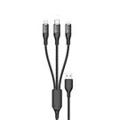Fast charging cable 120W 1m 3in1 USB - USB-C / microUSB / Lightning Dudao L22X - silver, Dudao