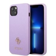 Guess GUHCP13MPS4MU iPhone 13 6.1&quot; purple/purple hardcase Saffiano 4G Small Metal Logo, Guess