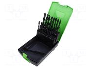 Drill set; for metal; high speed steel; plastic cassette; 1÷10mm RECA