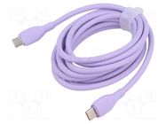 Cable; High Speed,USB 2.0; USB C plug,both sides; 2m; violet BASEUS