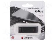 Pendrive; USB 3.2 Gen 1; 64GB; DataTraveler 70; black; USB C KINGSTON TECHNOLOGY