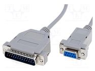 Cable; D-Sub 25pin plug,D-Sub 9pin socket; Len: 2m; snapped-in BQ CABLE