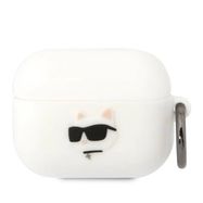 Karl Lagerfeld KLAPRUNCHH AirPods Pro cover white/white Silicone Choupette Head 3D, Karl Lagerfeld