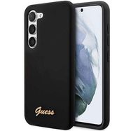 Guess GUHCS23MSLSMK S23+ S916 black/black hardcase Silicone Vintage Gold Logo, Guess