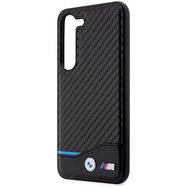 BMW Leather Carbon case for Samsung Galaxy S23+ - black, BMW