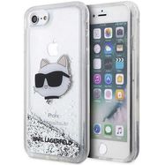 Karl Lagerfeld KLHCI8LNHCCS iPhone 7/8/ SE 2020/2022 silver/silver hardcase Glitter Choupette Head, Karl Lagerfeld