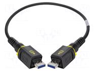 Cable; USB 3.0; USB A plug,both sides; 0.5m; black; hermetic x2 HARTING