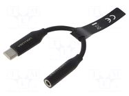 Cable; Jack 3.5mm socket,USB C plug; 0.1m VENTION