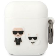 Karl Lagerfeld KLACA2SILKCW AirPods 1/2 cover white/white Silicone Karl &amp; Choupette, Karl Lagerfeld