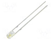LED; white warm; 3mm; 750mcd; 140°; Front: recessed; 5VDC; -30÷85°C OPTOSUPPLY