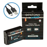 PATONA Platinum battery with USB-C input for Canon LP-E12 EOS 100D EOS-M50 EOS-100D, PATONA