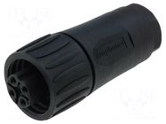 Connector: circular; plug; for cable; PIN: 4; female; IP65,IP67 AMPHENOL