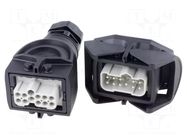 Connector: HDC; male + female; 16A; 500V; Han Kit; PIN: 10; size 6B HARTING