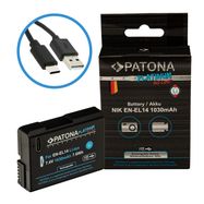 PATONA Platinum battery with USB-C input for Nikon Nikon EN-EL14 D3100 D5100 P7000, PATONA