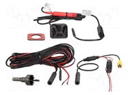 Rear view camera; 120°; black; 12VDC,24VDC; 34.7x29.8x35mm; NTSC ACV