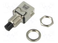 Switch: push-button; Pos: 2; SPST-NO; 2A/250VAC; 2A/24VDC; OFF-(ON) APEM