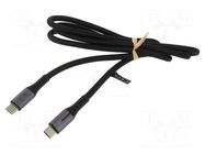 Cable; USB 3.2 Gen 2x2; USB C plug,both sides; 1m; black; 20Gbps LOGILINK