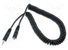 Cable; Jack 3.5mm socket,Jack 3.5mm plug; 3m; black BQ CABLE