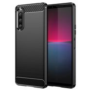 Carbon Case cover for Sony Xperia 10 V flexible silicone carbon cover black, Hurtel