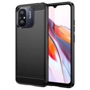 Carbon Case for Xiaomi Redmi 11A / Poco C55 / Redmi 12C Flexible Silicone Carbon Cover Black, Hurtel