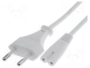 Cable; 2x0.75mm2; CEE 7/16 (C) plug,IEC C7 female; PVC; 1.5m GOOBAY