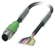 SENSOR CORD, 17P, M12 PLUG-FREE END, 3M