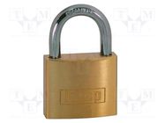Padlock; shackle; brass; Protection: low (level 3); A: 40mm; B: 22mm KASP
